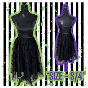 NWT: Unique Vintage X Beetlejuice - Black Beetlejuice Swing Tulle Dress (S/4)